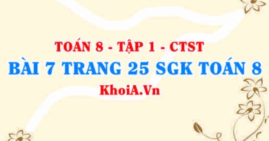 Bài 7 trang 25 SGK Toán 8 Tập 1 Chân trời sáng tạo